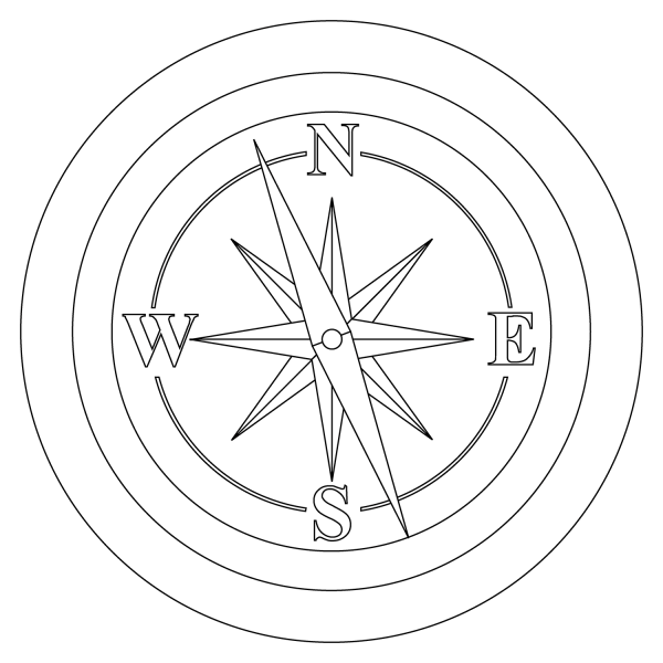 Compass Emoji coloring page image