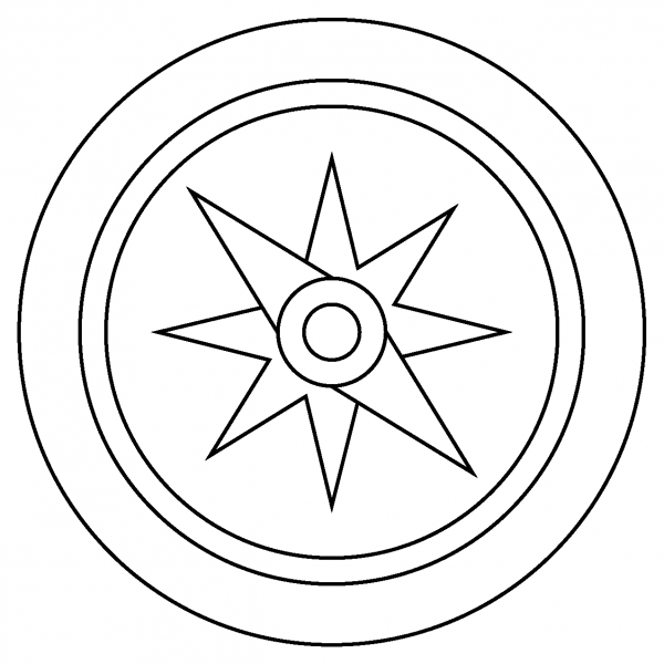 Compass Emoji coloring page image