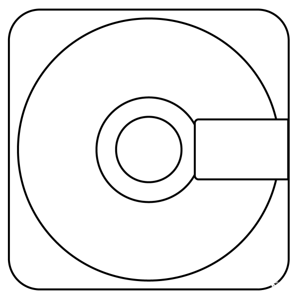 Computer Disk Emoji coloring page image