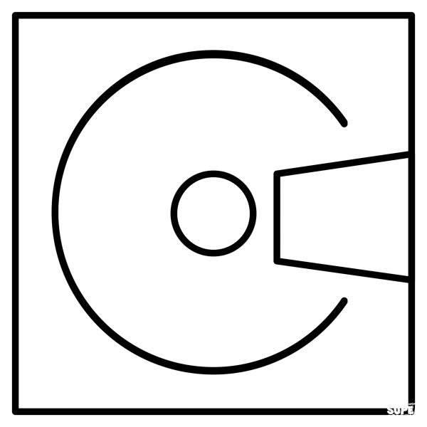 Computer Disk Emoji coloring page image