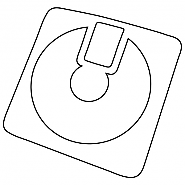 Computer Disk Emoji coloring page image