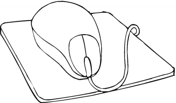 Computer Mouse  coloring page image