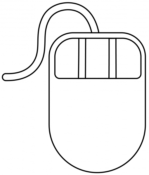 Computer Mouse Emoji coloring page image