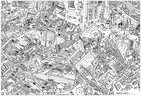 Computers Doodle coloring page image