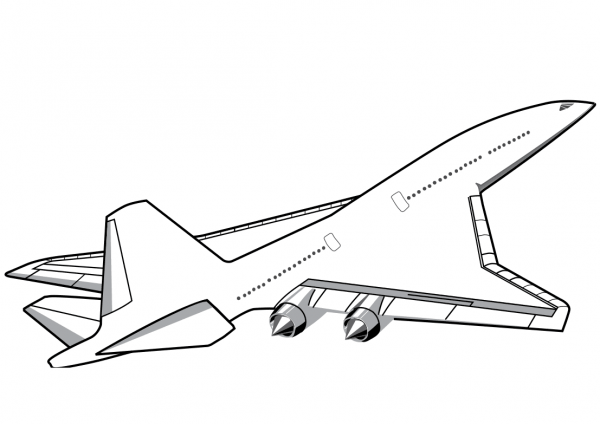 Concorde Airliner coloring page image