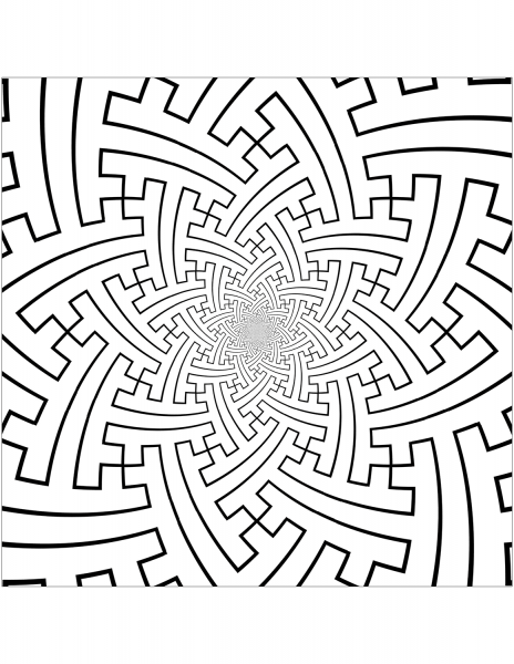 Conformal Sayagata Pattern coloring page image
