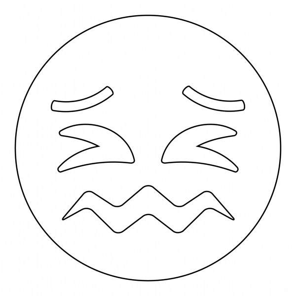 Confounded Face coloring page image