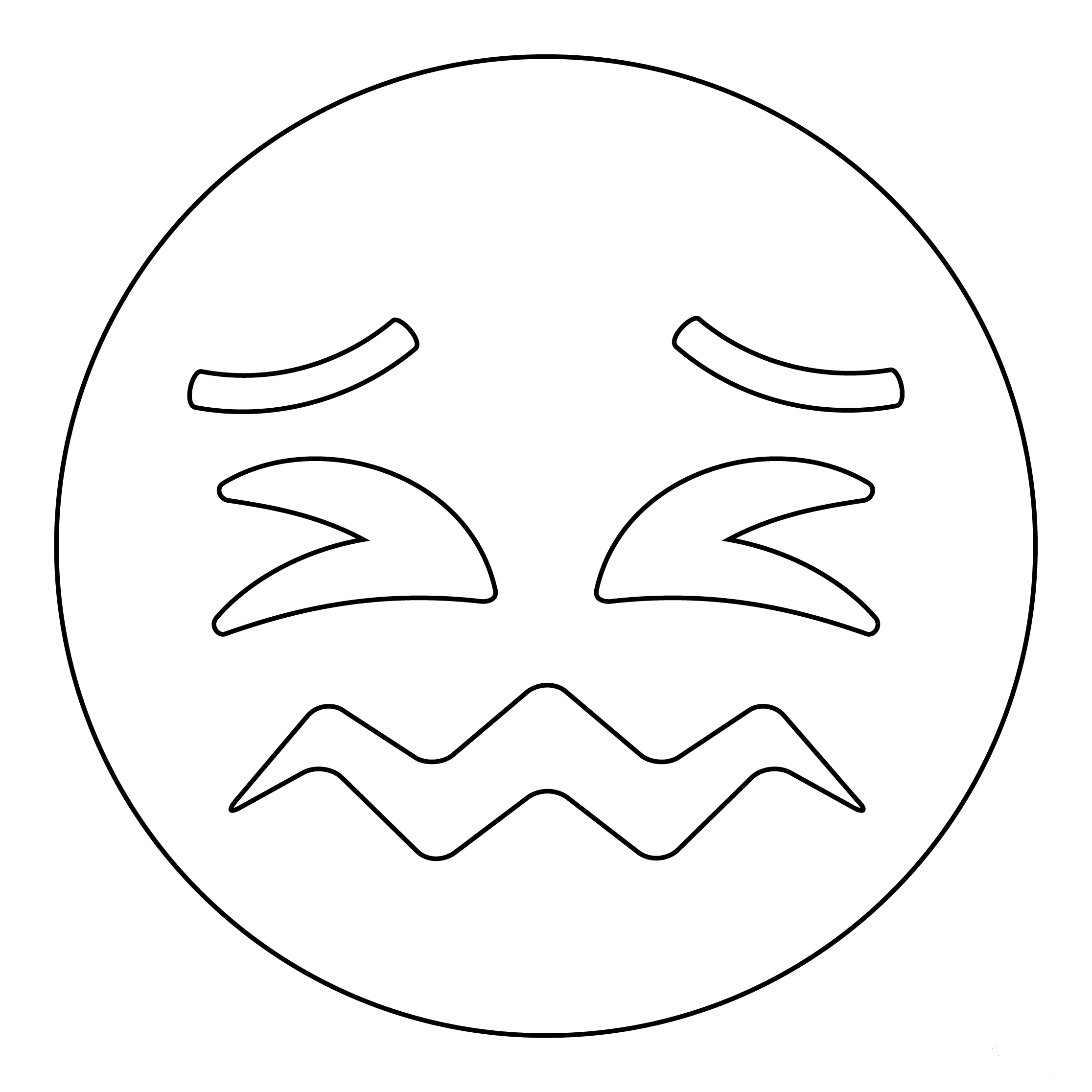 Confounded Face coloring page - ColouringPages