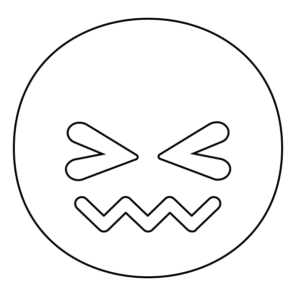 Confounded Face Emoji coloring page image