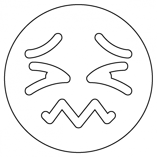 Confounded Face Emoji coloring page image