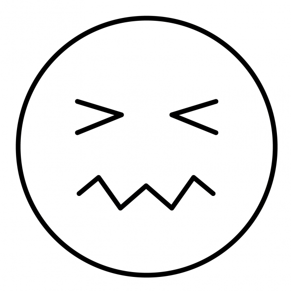 Confounded Face Emoji coloring page image