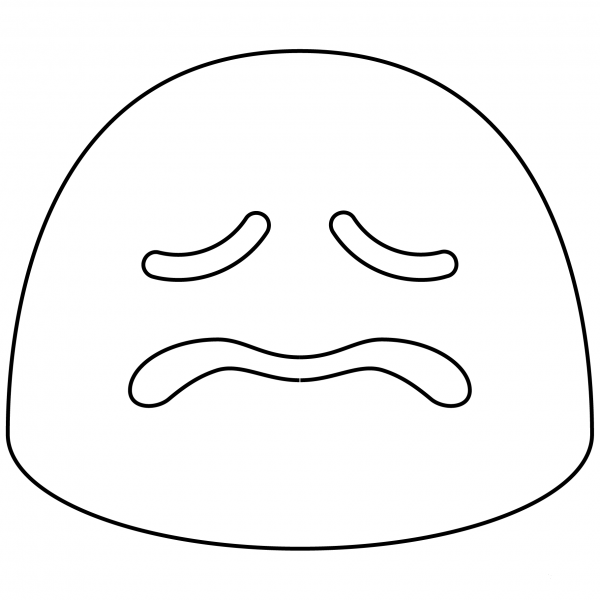 Confounded Face Emoji coloring page image
