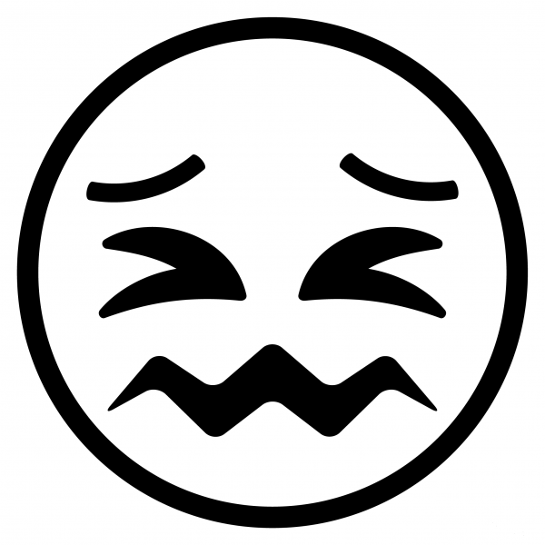 Confounded Face Emoji coloring page image