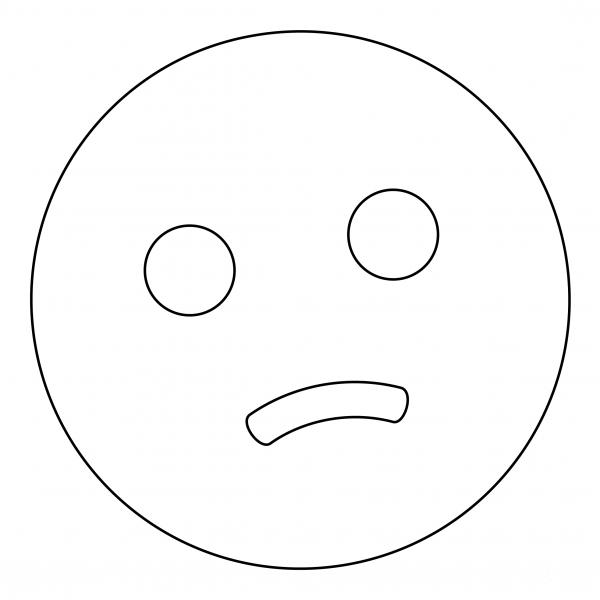 Confused Face coloring page - ColouringPages