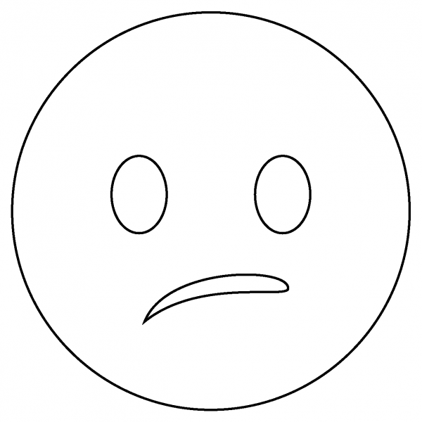 Confused Face Emoji coloring page image