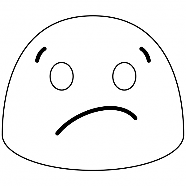 Confused Face Emoji coloring page image