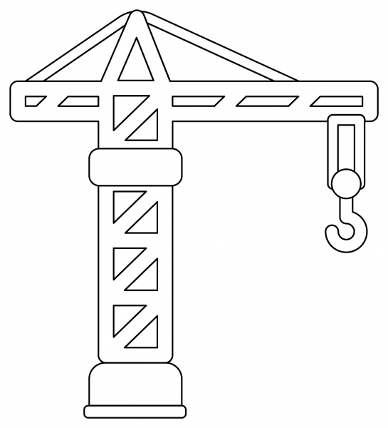 Construction Crane coloring page image