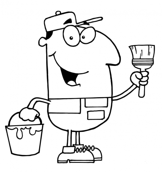 Construction Painter coloring page image