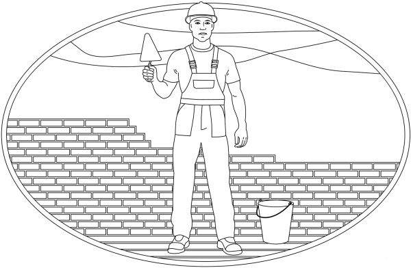 Construction Worker coloring page image