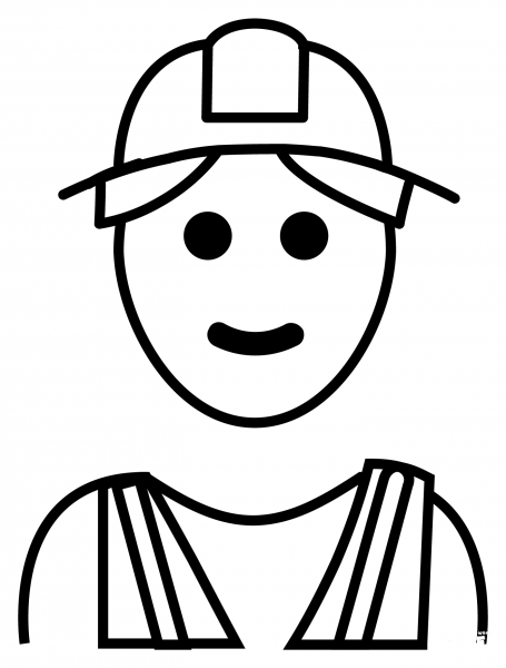 Construction Worker Emoji coloring page image