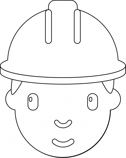 Construction Worker Emoji coloring page image
