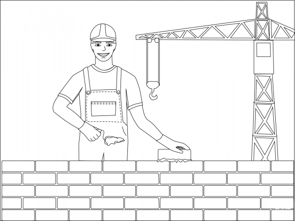 Constructor Worker coloring page image