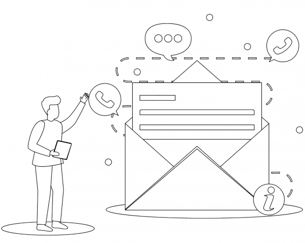 Contact Infographics coloring page image
