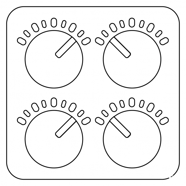 Control Knobs Emoji coloring page image