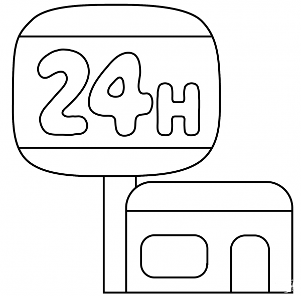 Convenience Store Emoji coloring page image