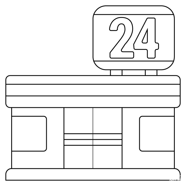 Convenience Store Emoji coloring page image