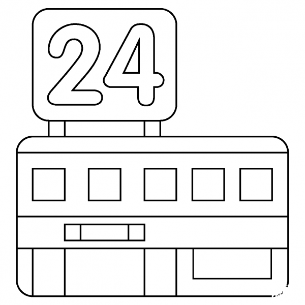Convenience Store Emoji coloring page image