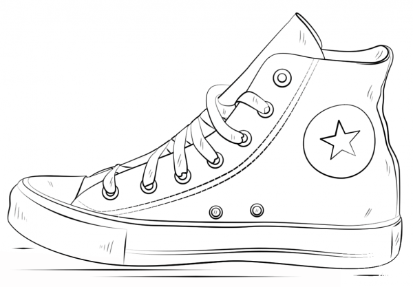 Converse Shoes coloring page image
