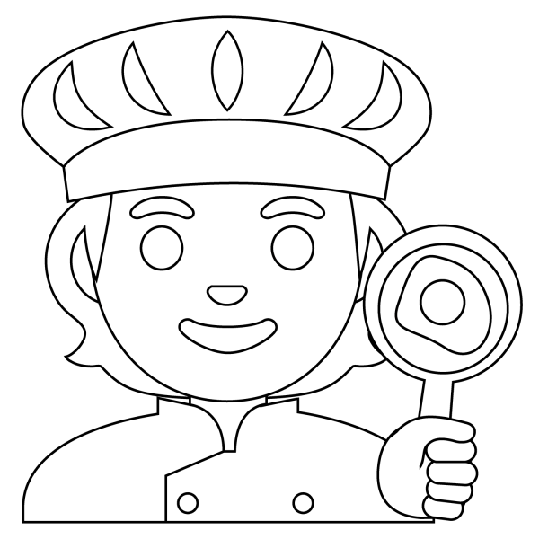 Cook Emoji coloring page image