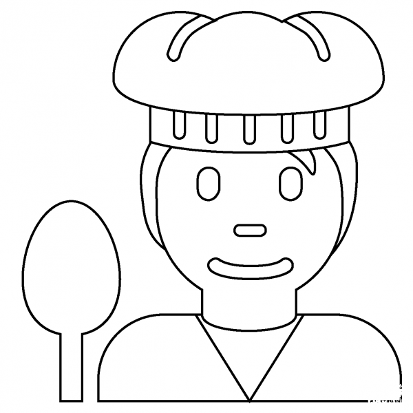 Cook Emoji coloring page image