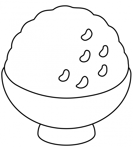 Cooked Rice Emoji coloring page image
