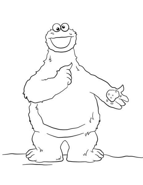 Cookie Monster coloring page image