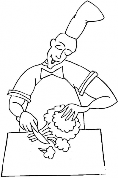 Cooking Broccoli  coloring page image