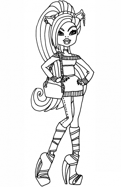 Cool Clawdeen coloring page image