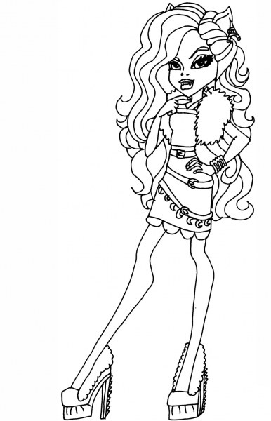 Cool Clawdeen Wolf coloring page image