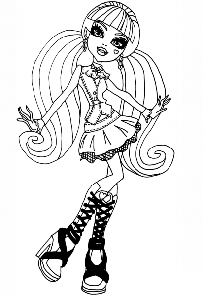 Cool Draculaura coloring page image