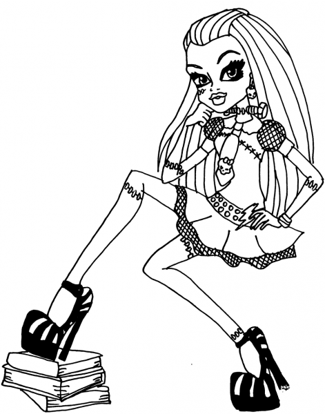 Cool Frankie coloring page image