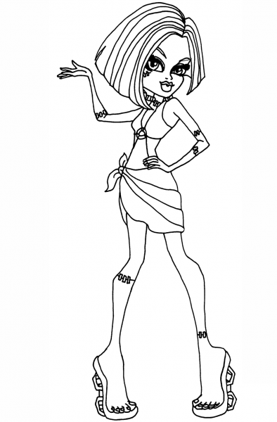 Cool Frankie Stein coloring page image