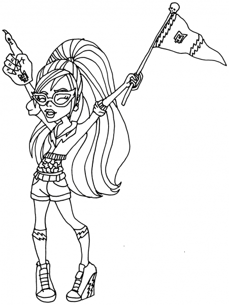 Cool Ghoulia coloring page image