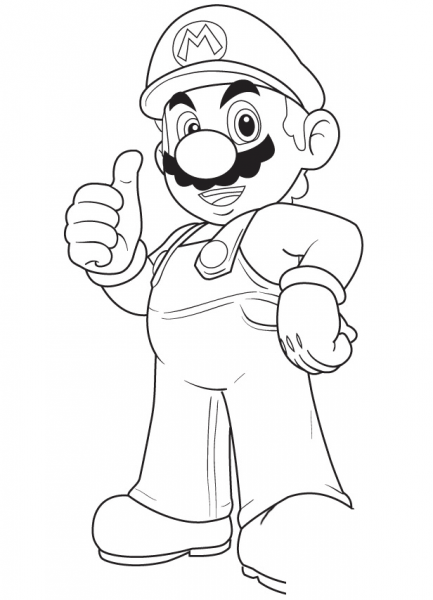 Cool Mario coloring page image