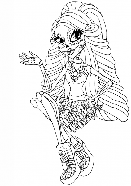 Cool Skelita coloring page image