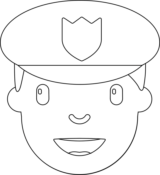 Cop Emoji coloring page image
