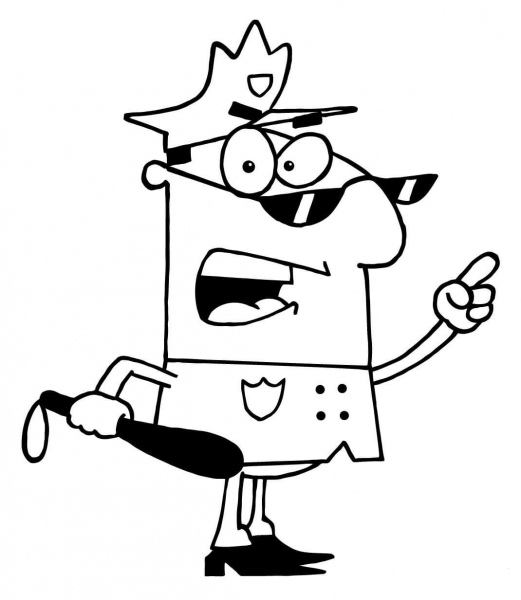 Cop (Police officer) coloring page image