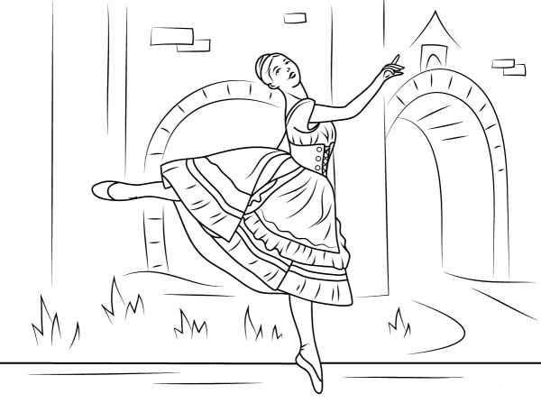 Coppelia Ballet coloring page image