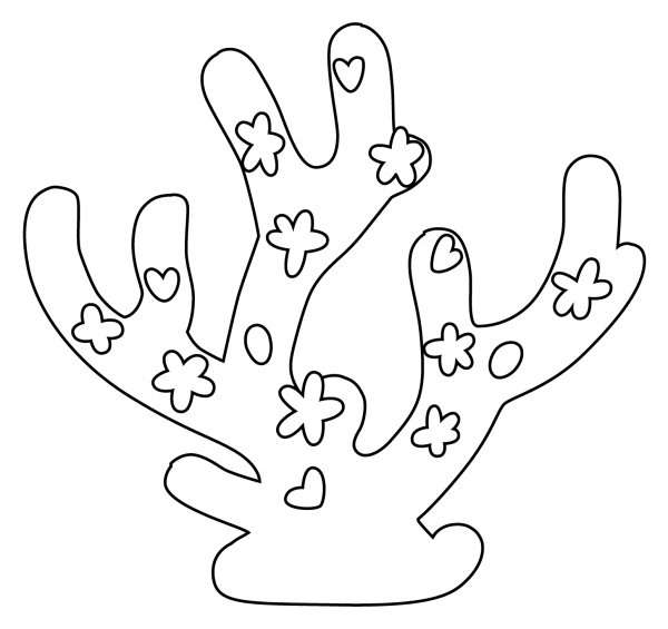 Coral Emoji coloring page image