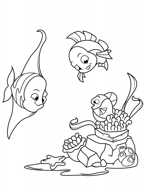 Coral Reef Fish coloring page image